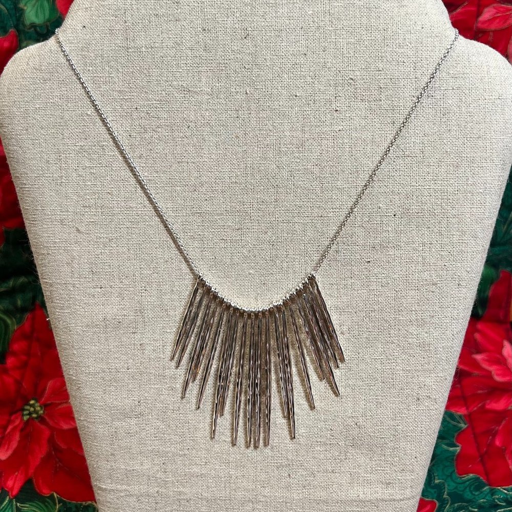 Stella & Dot Hammered Kari Fringe Necklace